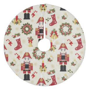 Red and Gold Nutcracker Fleece Tree Skirt