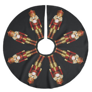 Red and Gold Nutcrackers Brushed Polyester Tree Skirt