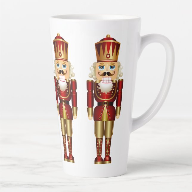 Red and Gold Nutcrackers Latte Mug (Right)