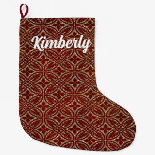 Red and Gold Old World Large Christmas Stocking