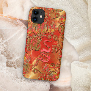 Red and Gold Orchid Chinese New Year Snake Lunar iPhone 11 Case