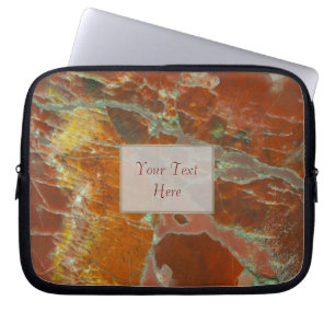 Red and Gold Pertrified Wood Laptop Sleeve