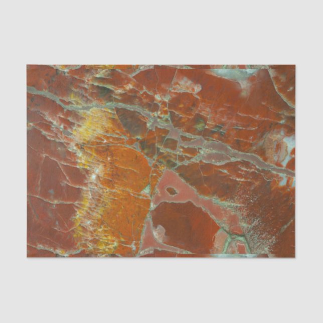 Red and Gold Pertrified Wood Tissue Paper (Front)