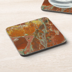 Red and Gold Petrified Wood Coaster