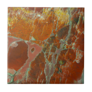 Red and Gold Petrified Wood Tile