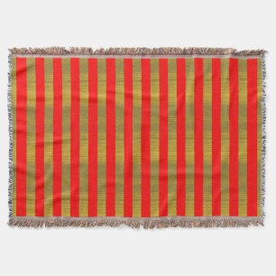 Red and Gold Stripes Christmas Throw Blanket