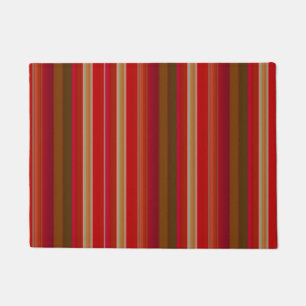 Red and Gold Stripes Doormat