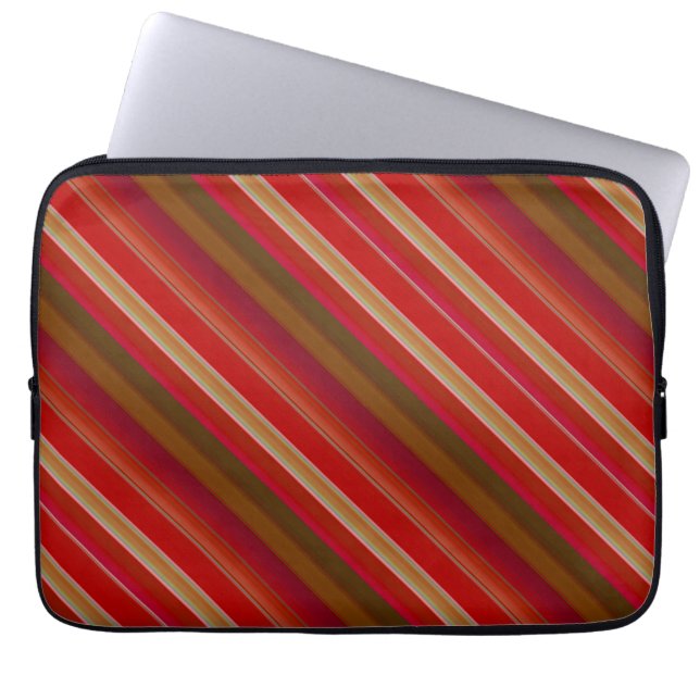 Red and Gold Stripes Laptop Sleeve (Front)
