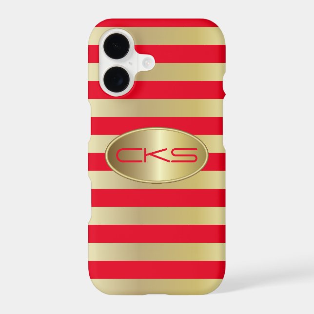Red and Gold Stripes | Monogram (Back)