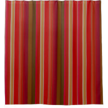 Red and Gold Stripes Shower Curtain