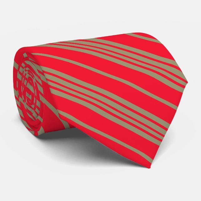 Red and Gold Stripes Tie (Rolled)