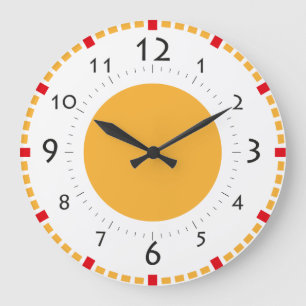 Red and Gold Sunshine Retro Clock