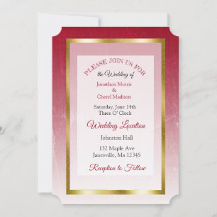 Red and Gold Themed Wedding Invites