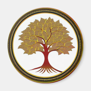 Red and Gold Tree of Life Magnet