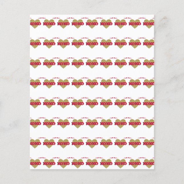 Red and Gold Valentine Scrapbook Paper (Front)