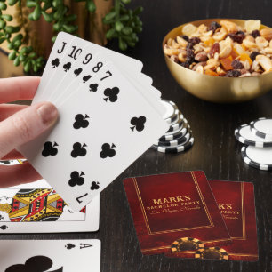 Red And Gold Vegas Casino Bachelor Party Playing Cards