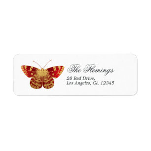 Red and Gold Vintage Butterfly