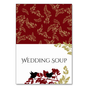 Red and Gold Woodland Birds Buffet Cards