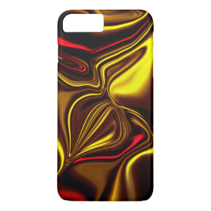 Red and golden curved strokes on dark background iPhone 8 plus/7 plus case