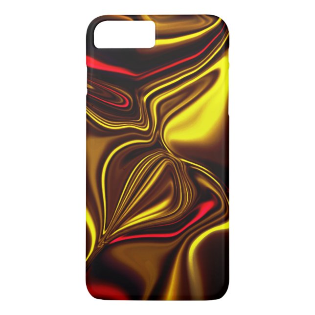 Red and golden curved strokes on dark background Case-Mate iPhone case (Back)