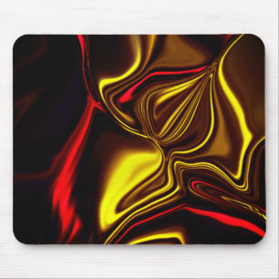 Red and golden curved strokes on dark background mouse mat