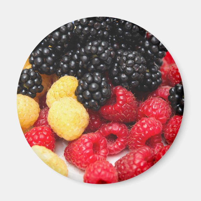 Red And Golden Raspberries Magnet (Front)