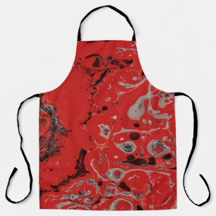 Red and gray abstract painting apron