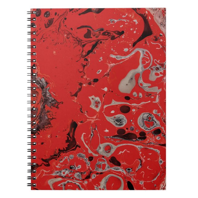Red and gray abstract painting notebook (Front)