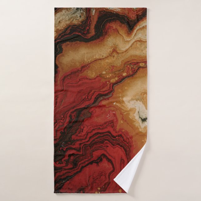 RED AND GRAY ABSTRACT WALLPAPER BATH TOWEL (Bath Towel)