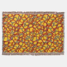 Red and gray net on a yellow background.