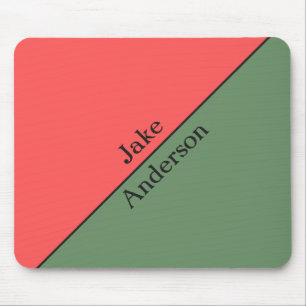 Red and Green 45 Degrees Minimalist Mouse Mat