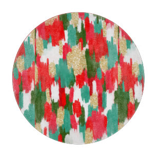 Red and green abstract cutting board