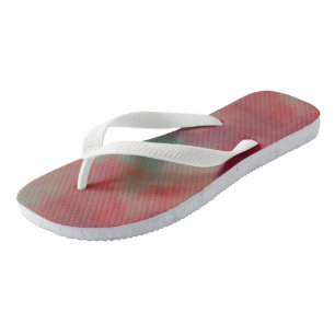 Red and Green Abstract Flip Flops