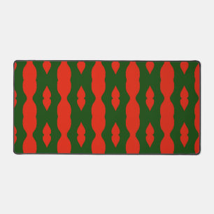 Red and green abstract pattern desk mat