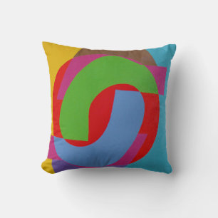 Red and Green Abstract Throw Pillow