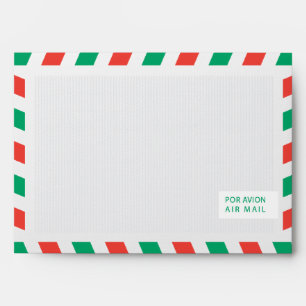 Red and Green Airmail 5x7 Envelopes