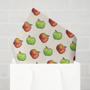 Red And Green Apple Fruits Pattern Tissue Paper