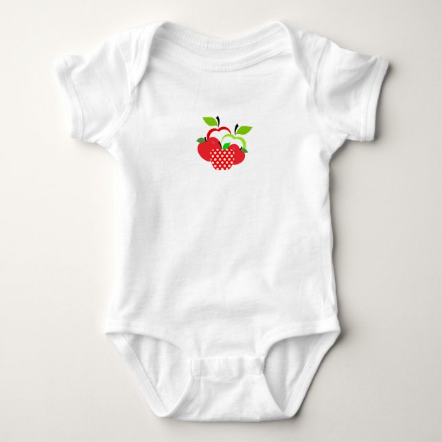 Red and Green Apples Baby Bodysuit (Front)