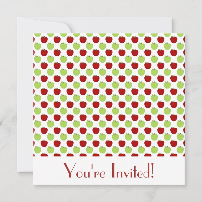 Red and Green Apples Invitation (Front)