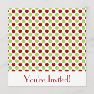 Red and Green Apples Invitation
