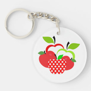 Red and Green Apples Key Ring