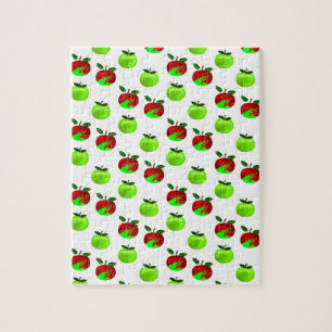 Red and Green apples swatch pattern Jigsaw Puzzle