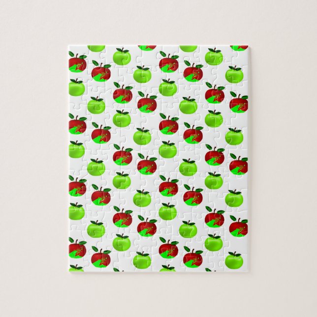 Red and Green apples swatch pattern Jigsaw Puzzle (Vertical)