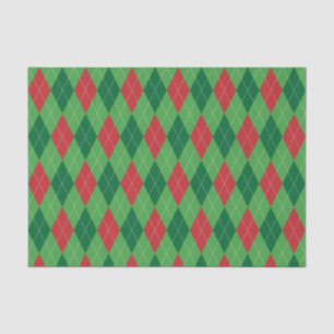Red and Green Argyle Tissue Paper