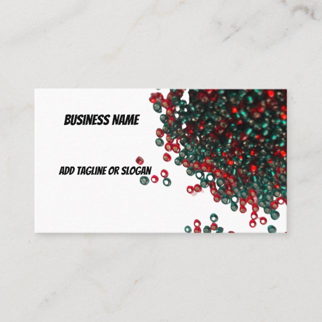 Red And Green Bead Collection Custom Business Card (Front)