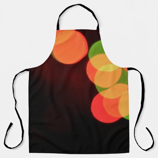 Red and green bokeh lights apron (Front)