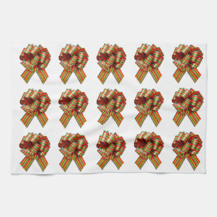 Red And Green Bows Kitchen Towel