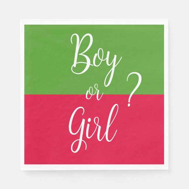 Red and Green Boy or Girl Christmas Napkin (Front)