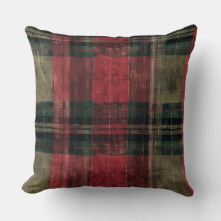 Red and Green Buffalo Plaid Christmas Throw Pillow