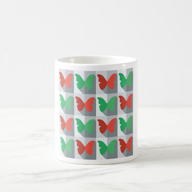 Red and Green Butterfly Pattern Coffee Mug (Creator Uploaded)